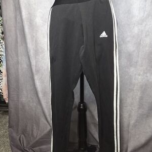 Adidas Womens Black Joggers with White Stripes